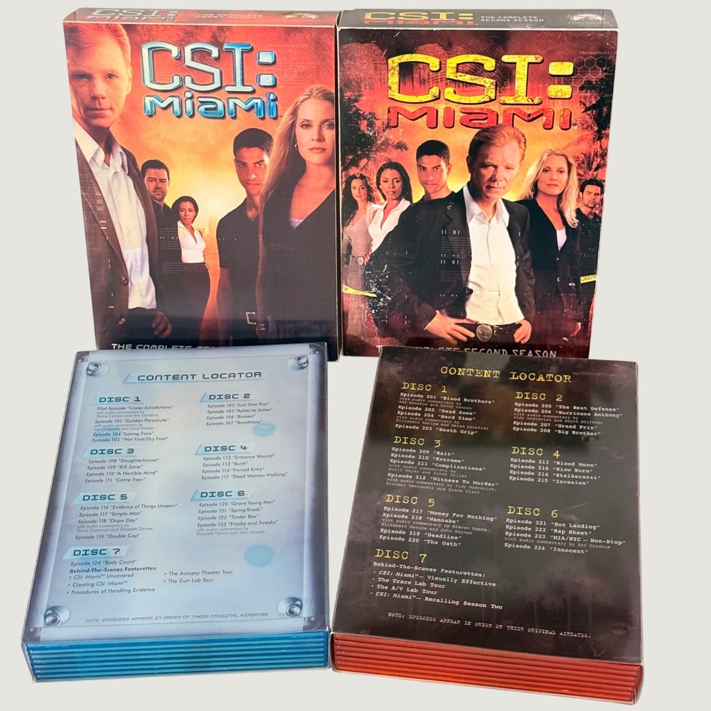 CSI Miami The Complete First and Second Seasons DVD Box Sets David Caruso